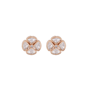 Kundan Clover Studs