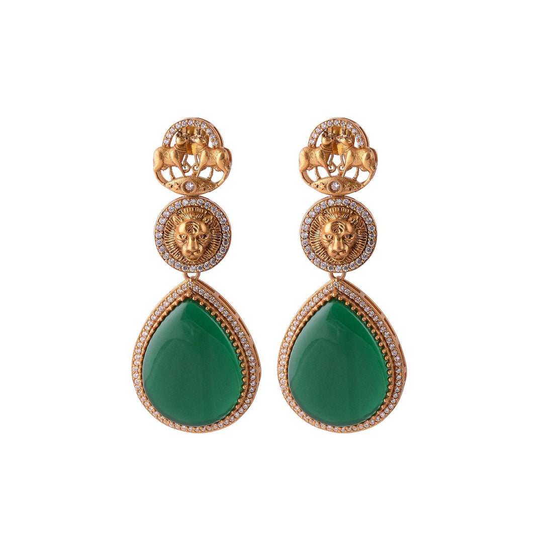 Moissanite Earrings | Regal Maharani | Green