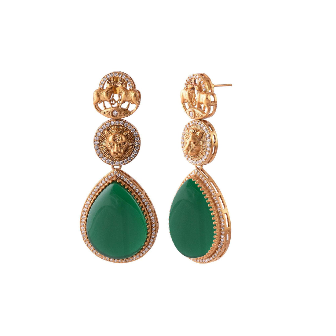 Moissanite Earrings | Regal Maharani | Green