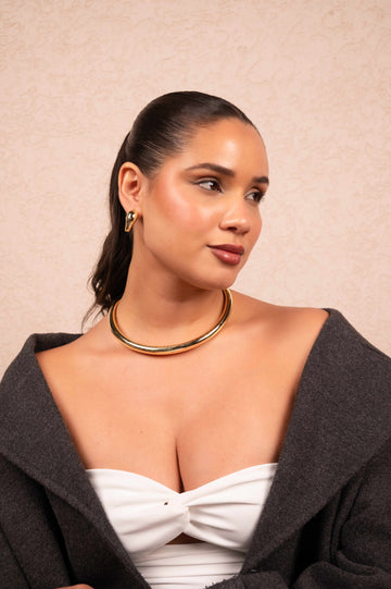 Golden Edge Collar Necklace Set