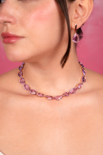 Lavender Crystal Elegance Necklace Set
