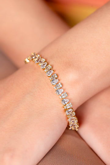 Radiant Teardrop Crystal Tennis Bracelet