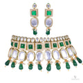 Finest Kundan Polki Jewelry: Emerald Royale Affair