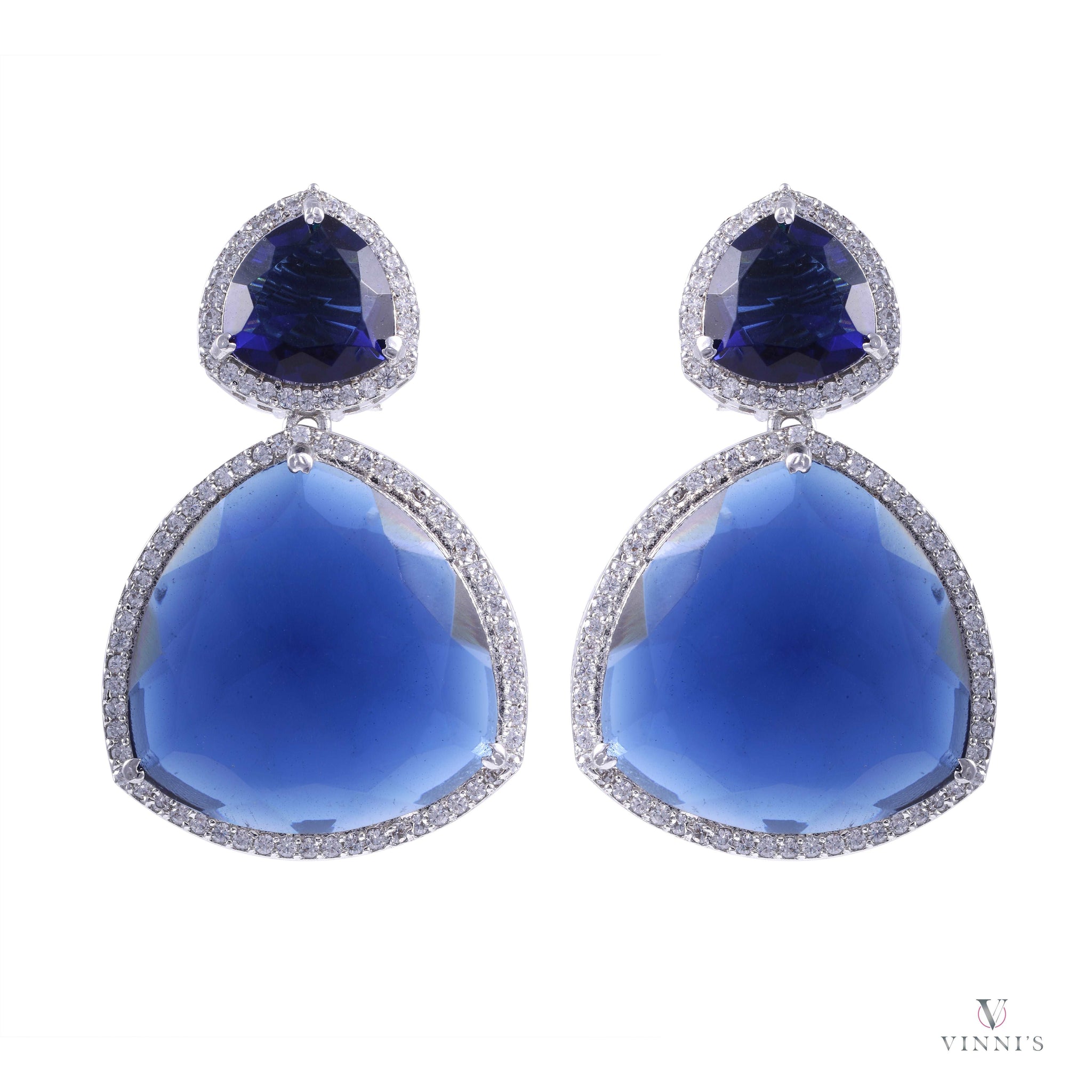 Designer Moissanite Earrings 2024 | Sapphire Serenity Danglers