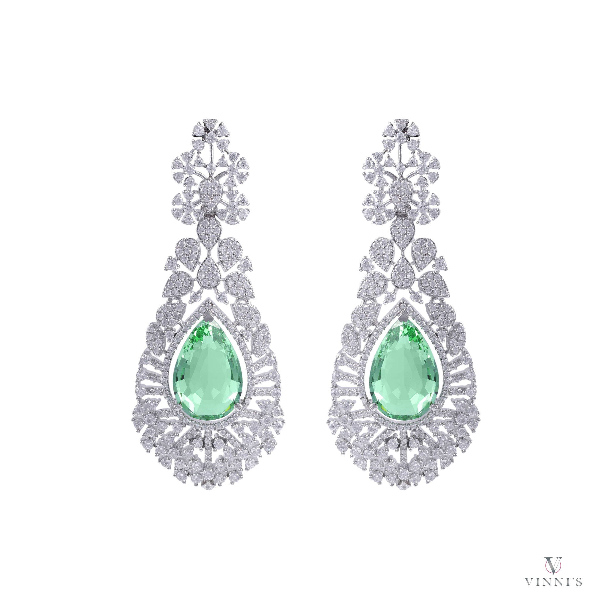 Emerald Dew Drops | Bridal Ad Jewelry Earrings