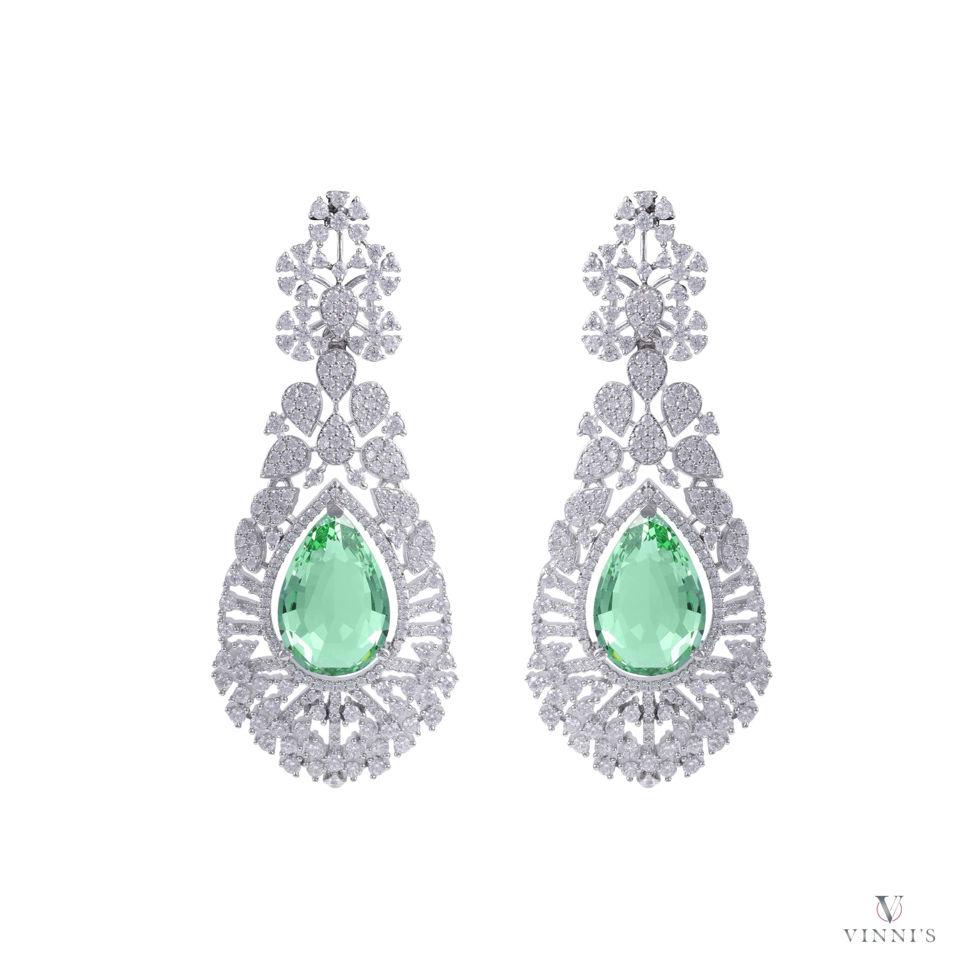 Emerald Dew Drops | Bridal Ad Jewelry Earrings