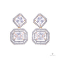 Antique Moissanite Bridal Ad Jewelry | Crystal Lattice Gold Earrings