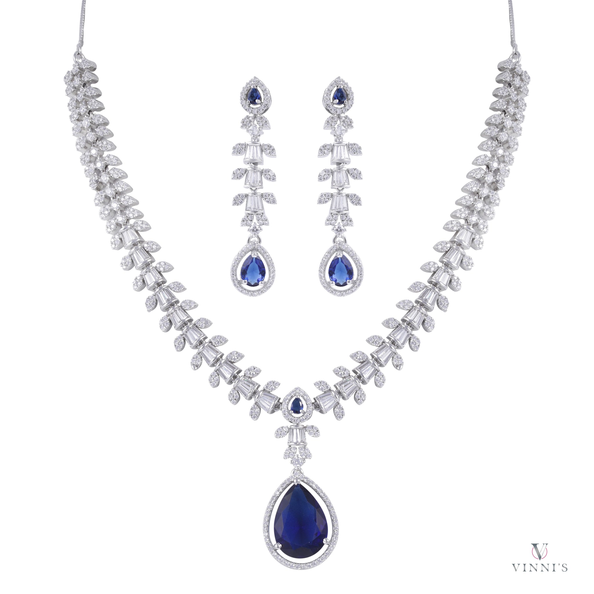 Buy Bridal Ad Jewelry Necklace | Sapphire Solitude