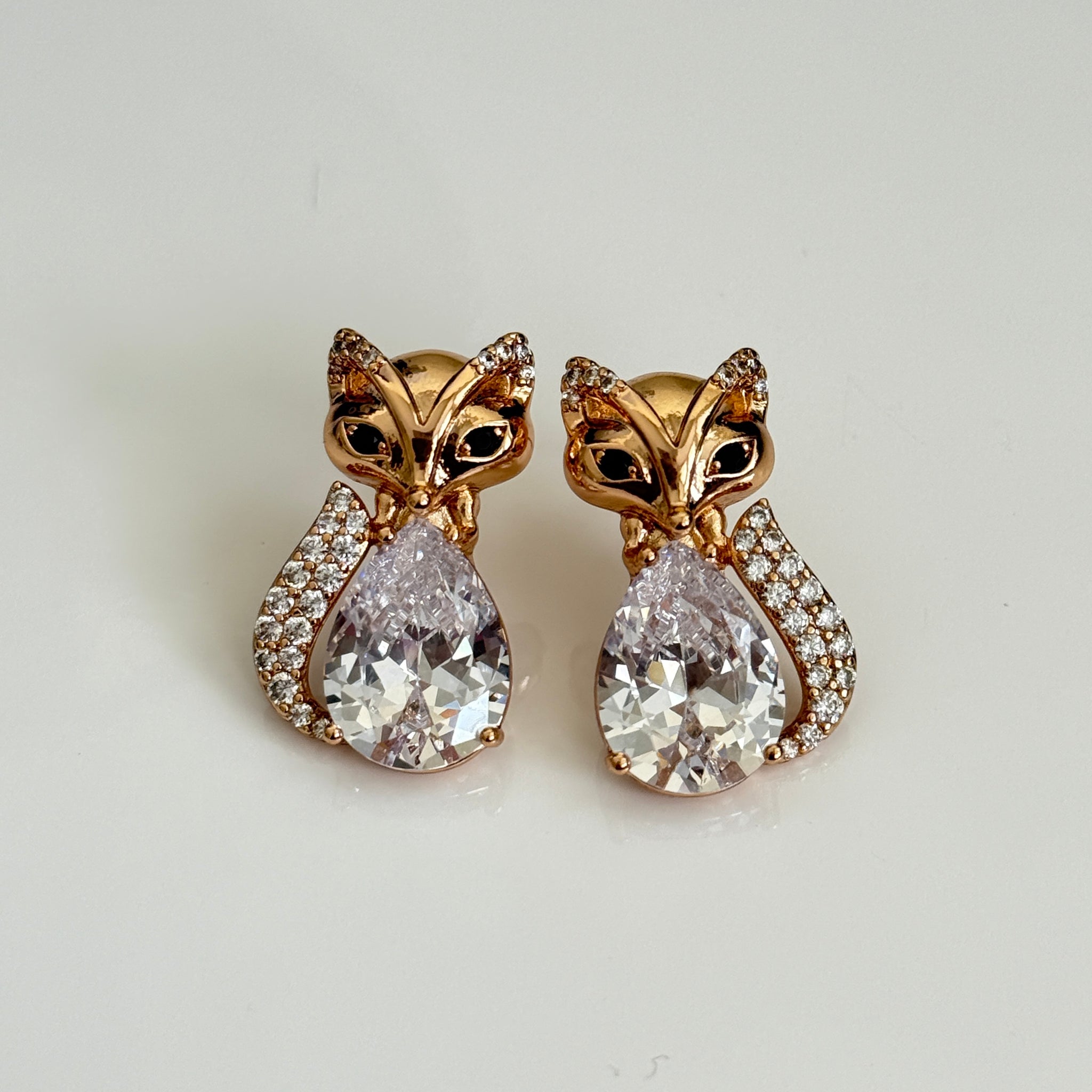 Foxy Charm Crystal Stud Earrings
