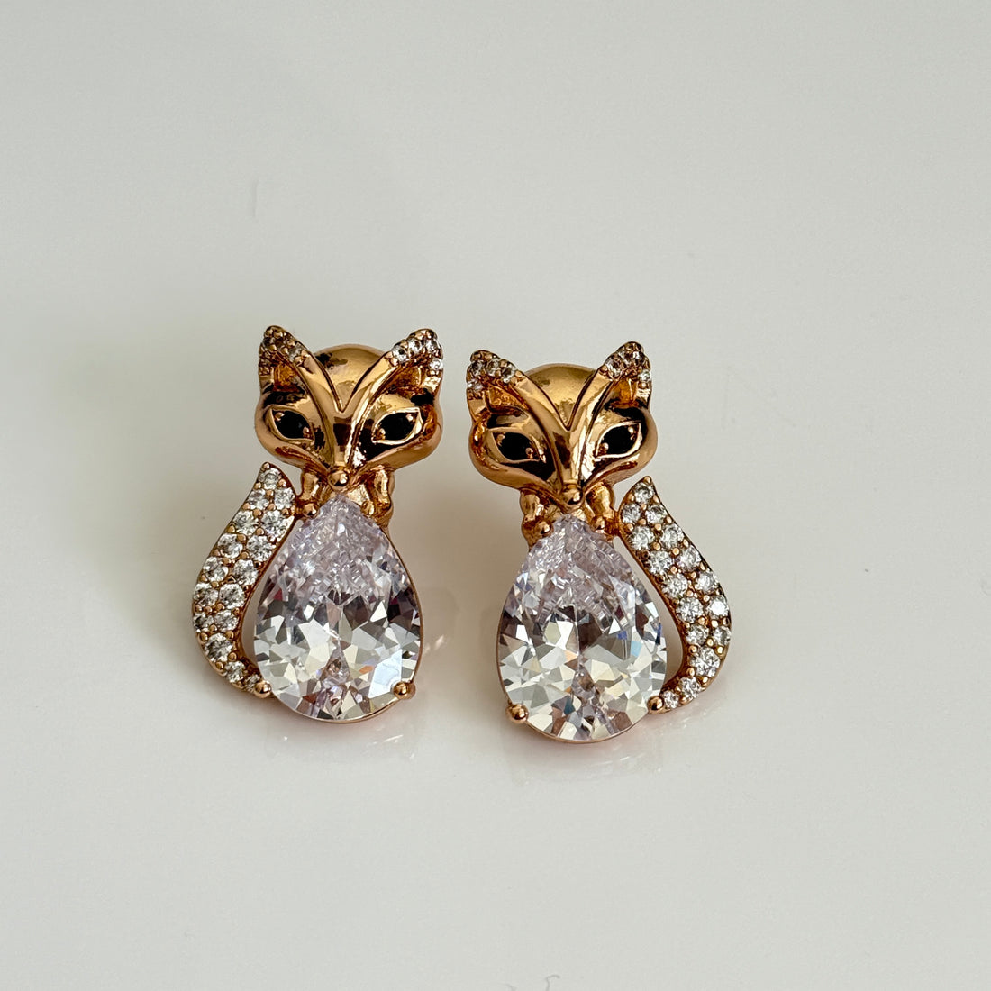 Foxy Charm Crystal Stud Earrings