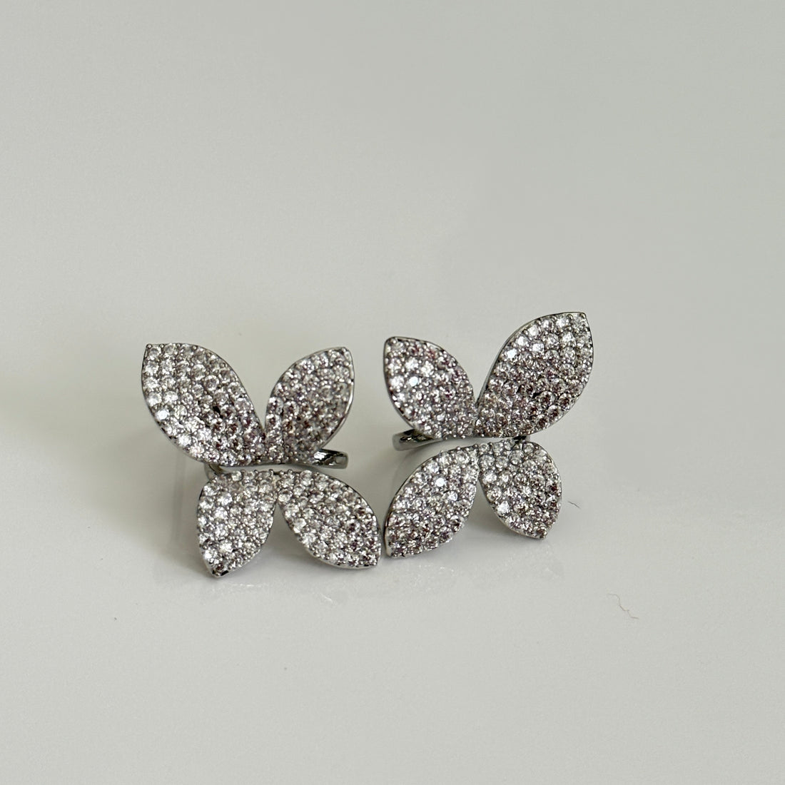 Twilight Flutter Pavé Earrings - Elegant American Diamond Butterfly Earrings for Women