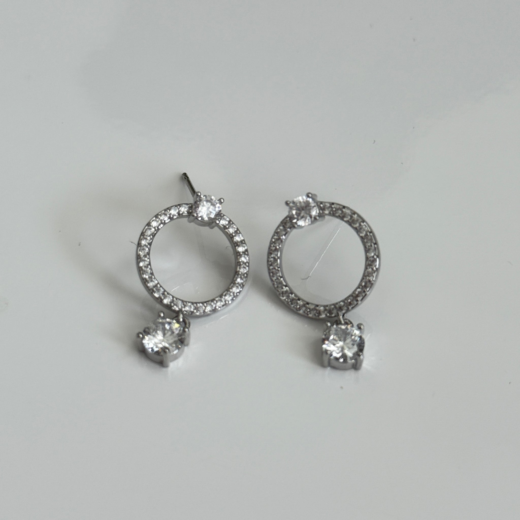 Crystal Circle Drop Earrings