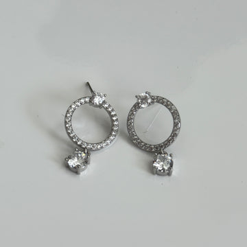 Crystal Circle Drop Earrings