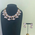 Rose Gold Crystal Statement Necklace and Earring Set