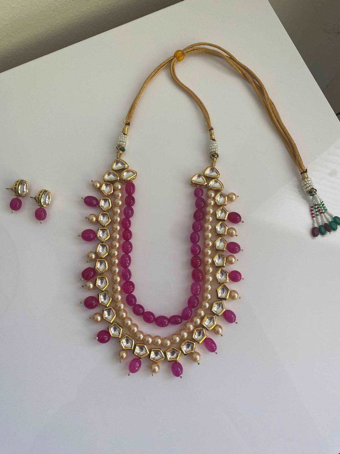 Regal Ruby and Pearl Necklace Set: A Timeless Treasure