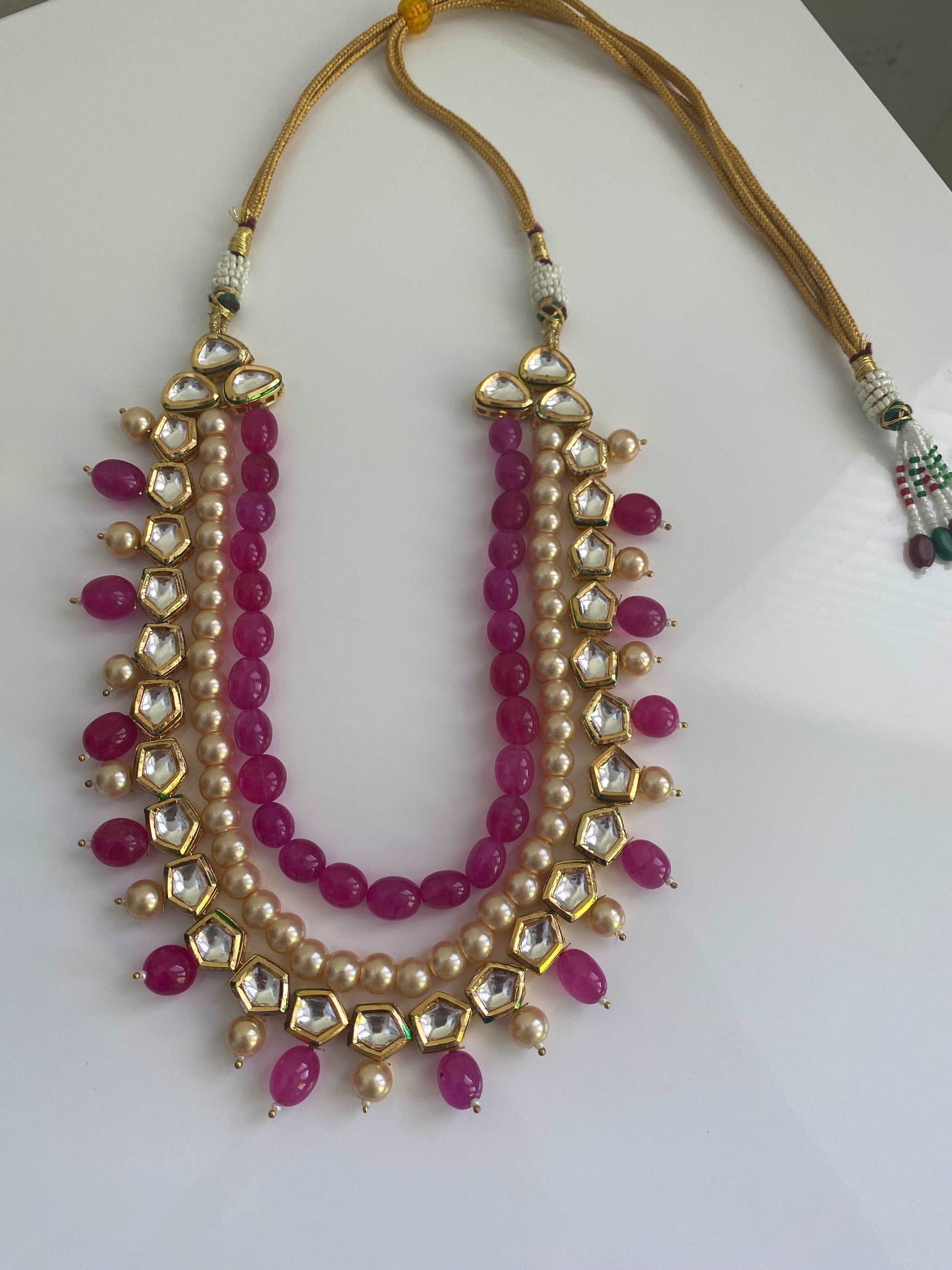 Regal Ruby and Pearl Necklace Set: A Timeless Treasure