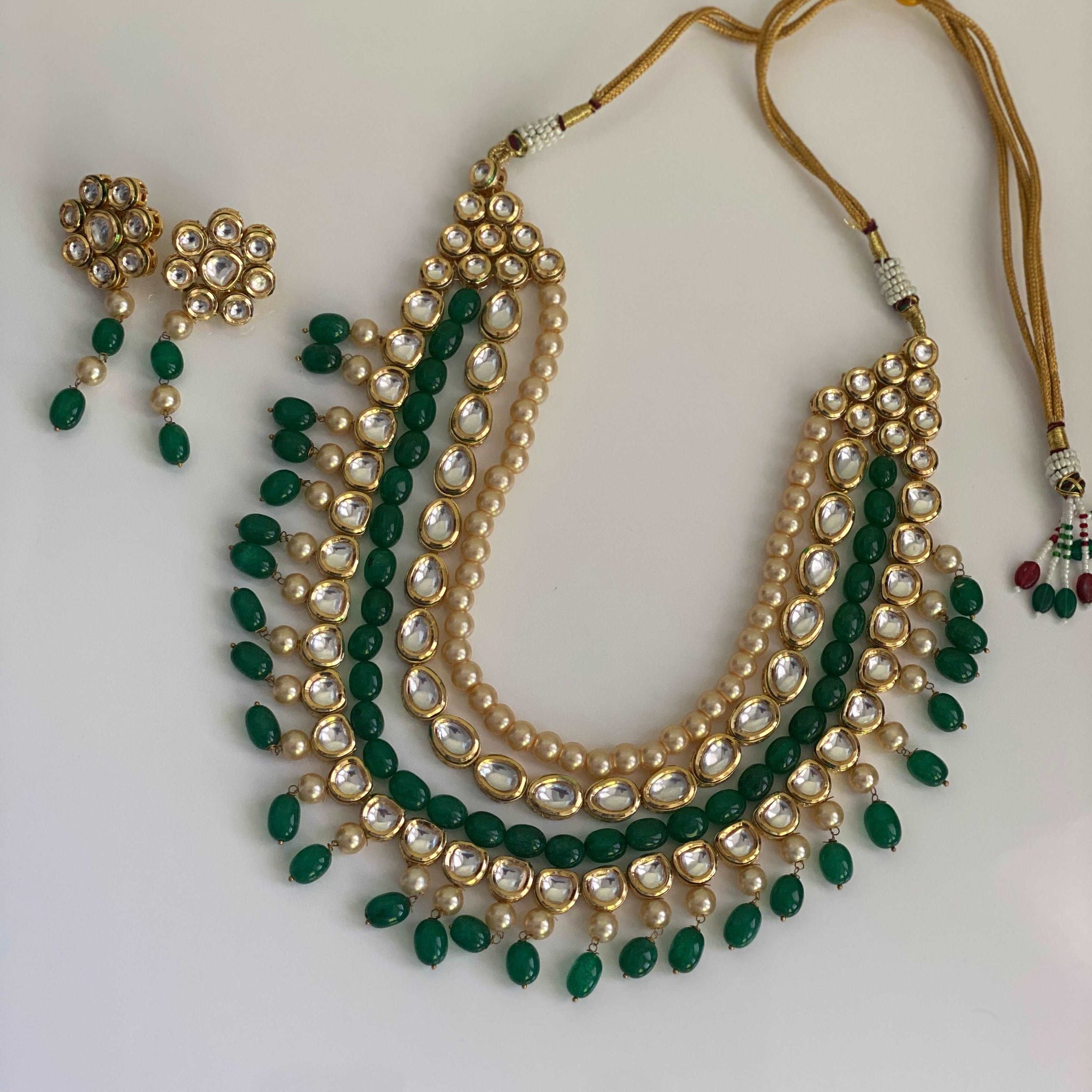 Freshwater Pearl Necklace: Emerald Elegance Royal