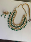 Freshwater Pearl Necklace: Emerald Elegance Royal