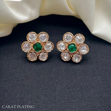 Emerald Blossom Stud Earrings