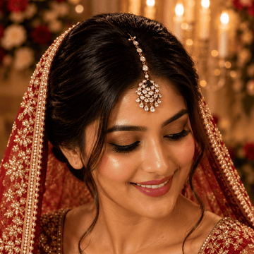 Aafreen Emerald Polki Maang Tikka - Vinni’s Jewelry