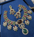 Aaradhya Ruby Emerald Royale Necklace Set - Vinni’s Jewelry