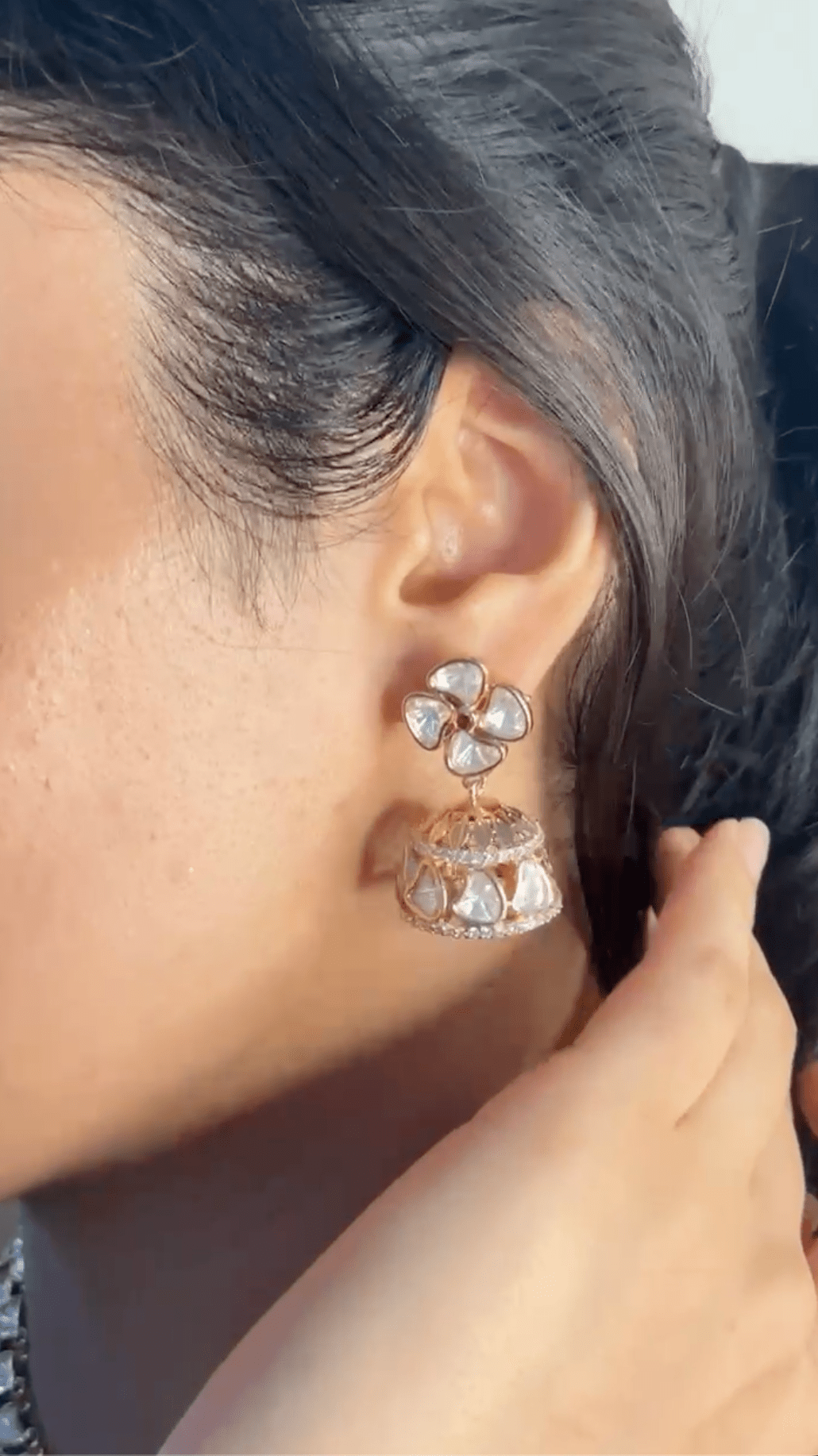 Aarohi CZ Polki Choker Set – Carat Plated Bridal Jewelry - Vinni’s Jewelry