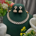 Aarohi CZ Polki Choker Set – Carat Plated Bridal Jewelry - Vinni’s Jewelry