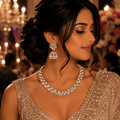 Aarohi CZ Polki Choker Set – Carat Plated Bridal Jewelry - Vinni’s Jewelry