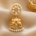 Aarohi Pearl Kundan Jhumka Earrings - Vinni’s Jewelry