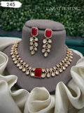 Aarzoo Ruby Royale Necklace Set with Earrings - Vinni’s Jewelry