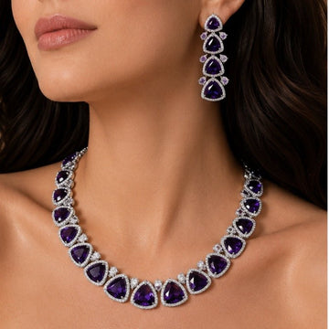 Amara Amethyst Crystal Necklace Set - Vinni’s Jewelry