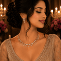 Ameera Ruby Dewdrop Necklace Set - Vinni’s Jewelry