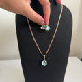Aqua Bloom Trilliant Pendant & Earring Set – Rose Gold Finish - Vinni’s Jewelry