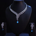 Aqua Teardrop Vine Necklace Set - Vinni’s Jewelry