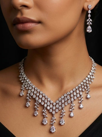 Aria Cascading Teardrop Necklace Set - Vinni’s Jewelry