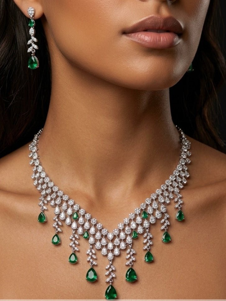 Aria Cascading Teardrop Necklace Set - Vinni’s Jewelry
