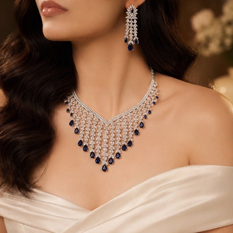Aurelia Cascading Crystal Statement Necklace - Vinni’s Jewelry