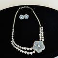 Blue Blossom Heart CZ Necklace Set - Vinni’s Jewelry