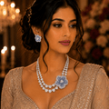 Blue Blossom Heart CZ Necklace Set - Vinni’s Jewelry