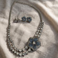 Blue Blossom Heart CZ Necklace Set - Vinni’s Jewelry