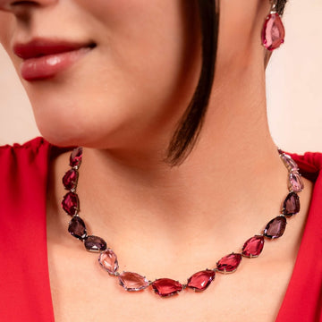 Blush Amethyst Crystal Statement Necklace Set - Vinni’s Jewelry