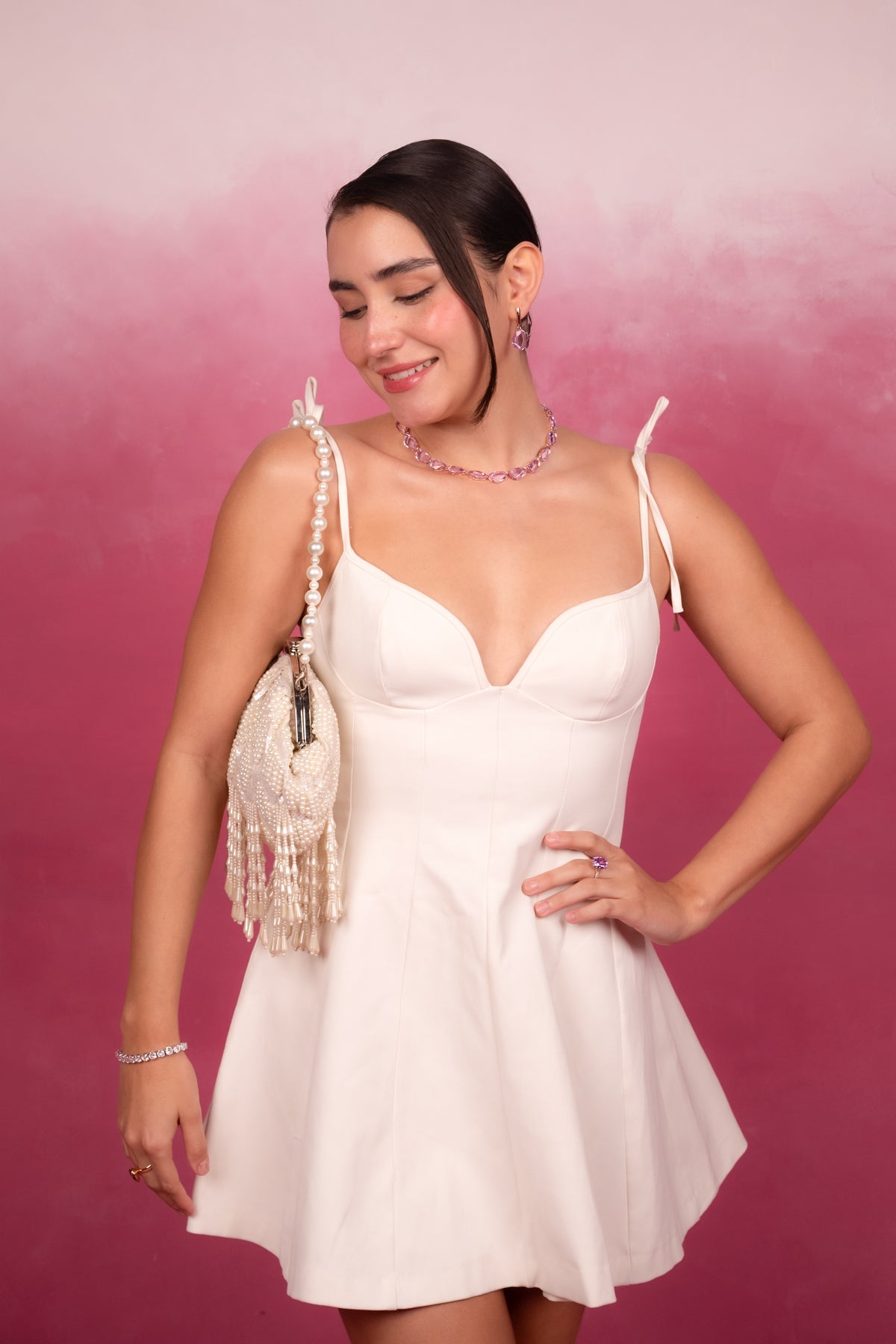 Blush Crystal Elegance Necklace Set - Vinni’s Jewelry