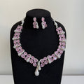 Blush Crystal Floral Statement Necklace Set - Vinni’s Jewelry