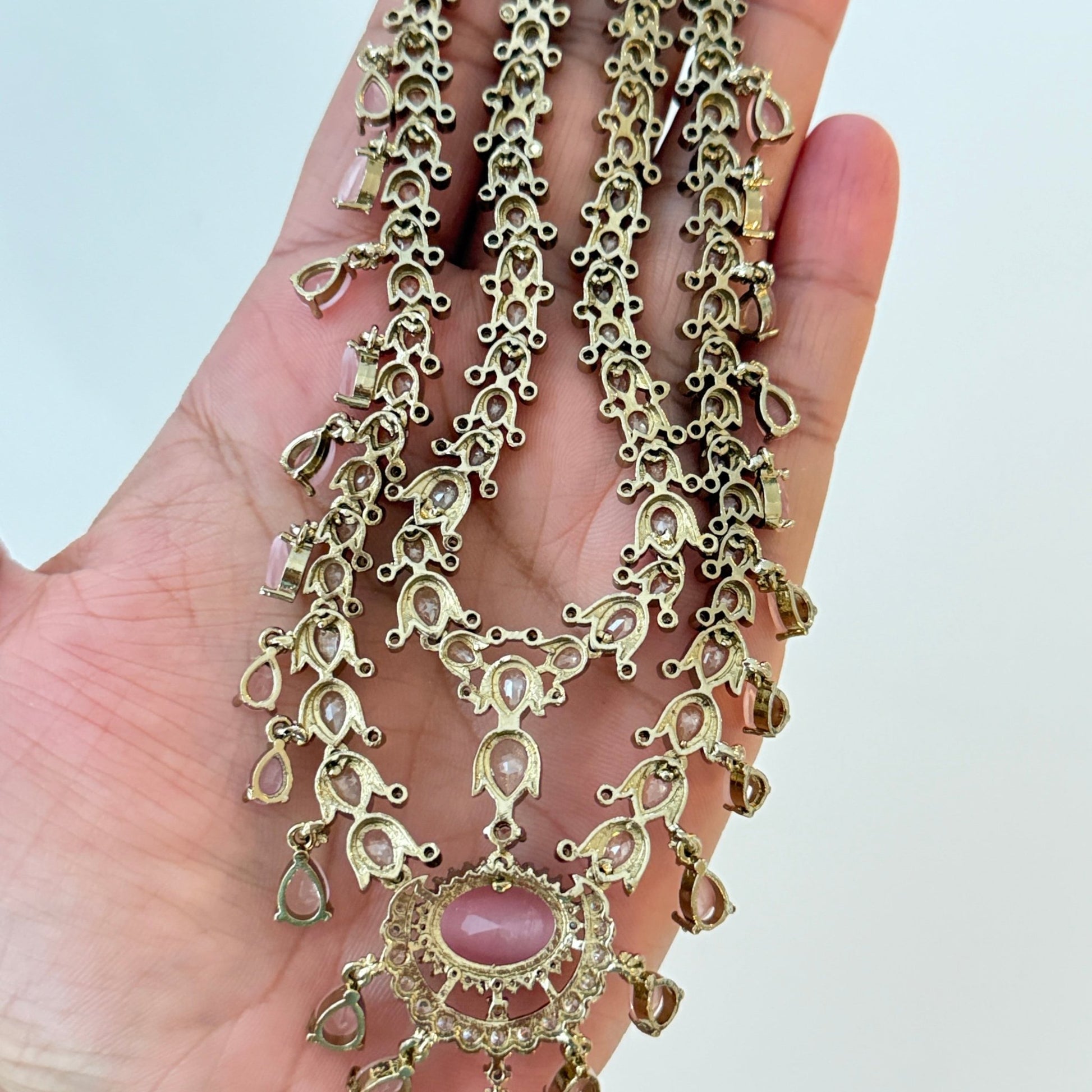 Blush Radiance Kundan Necklace Set - Vinni’s Jewelry