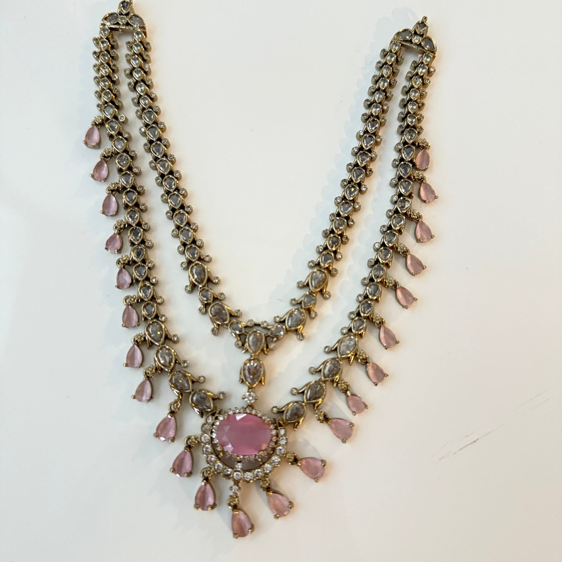 Blush Radiance Kundan Necklace Set - Vinni’s Jewelry