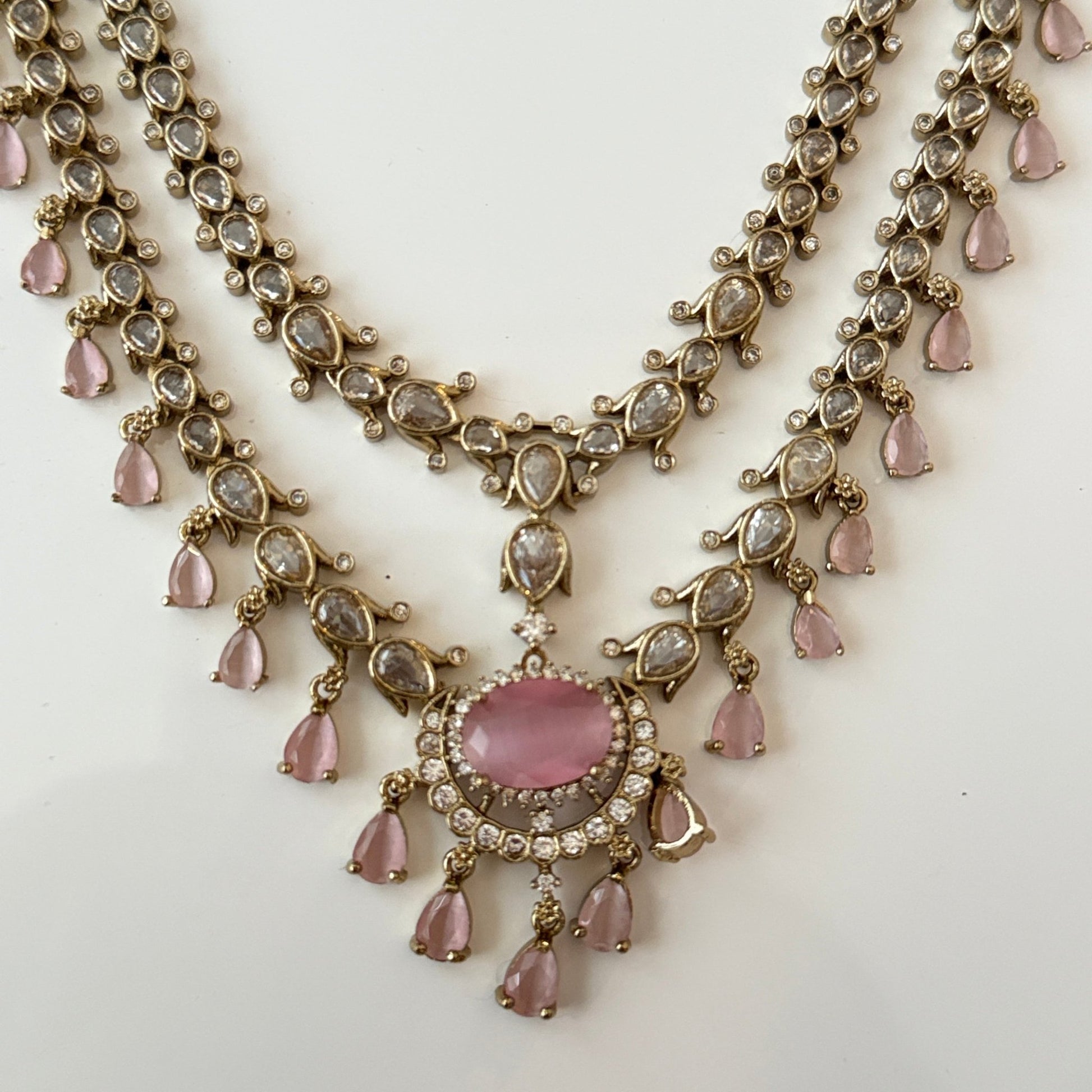 Blush Radiance Kundan Necklace Set - Vinni’s Jewelry