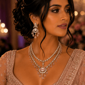 Blush Radiance Kundan Necklace Set - Vinni’s Jewelry