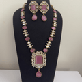 Blush Regal Kundan Necklace Set – Rose Stone Elegance - Vinni’s Jewelry