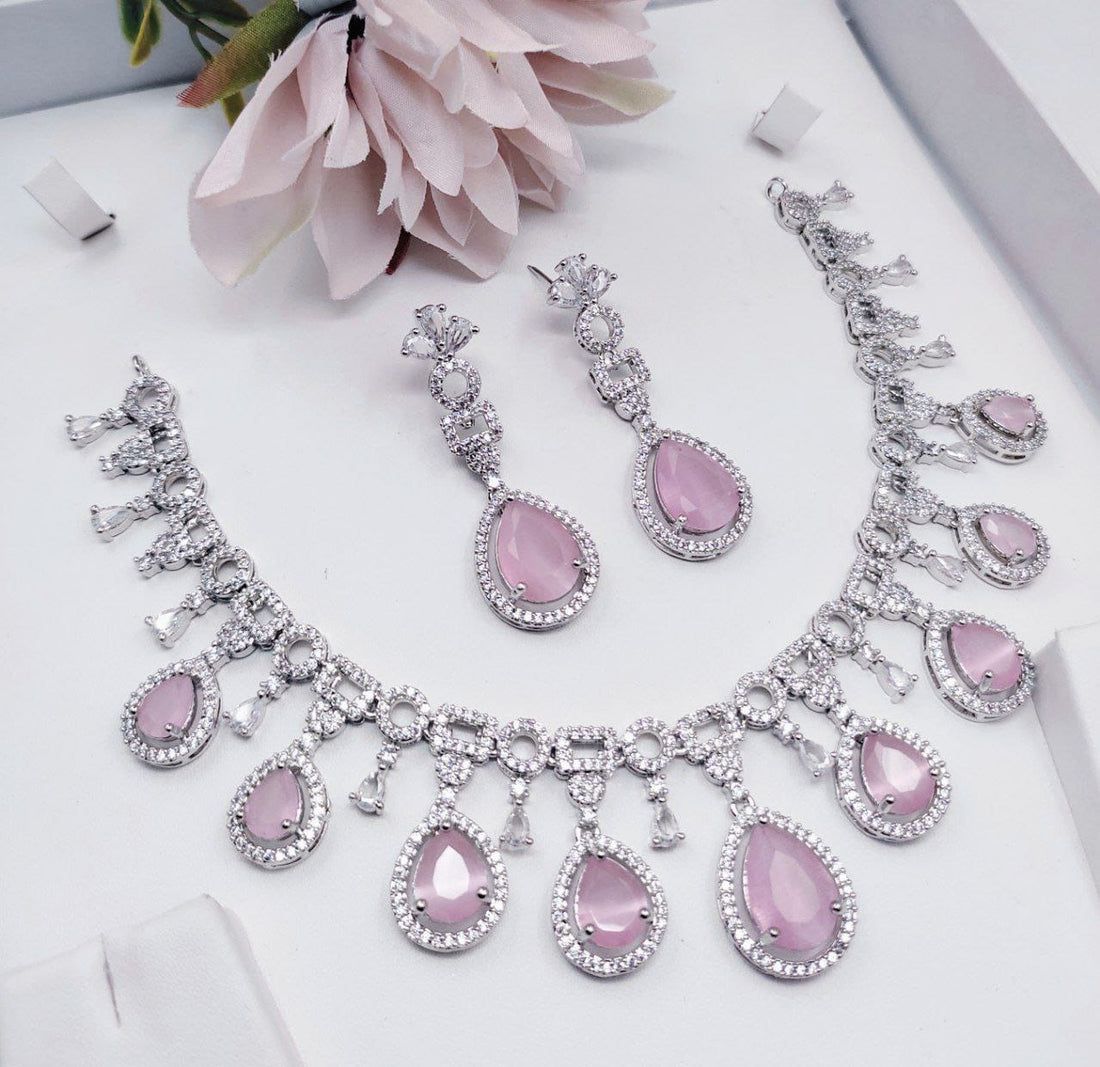 Blush Royale CZ Necklace Set - Vinni’s Jewelry