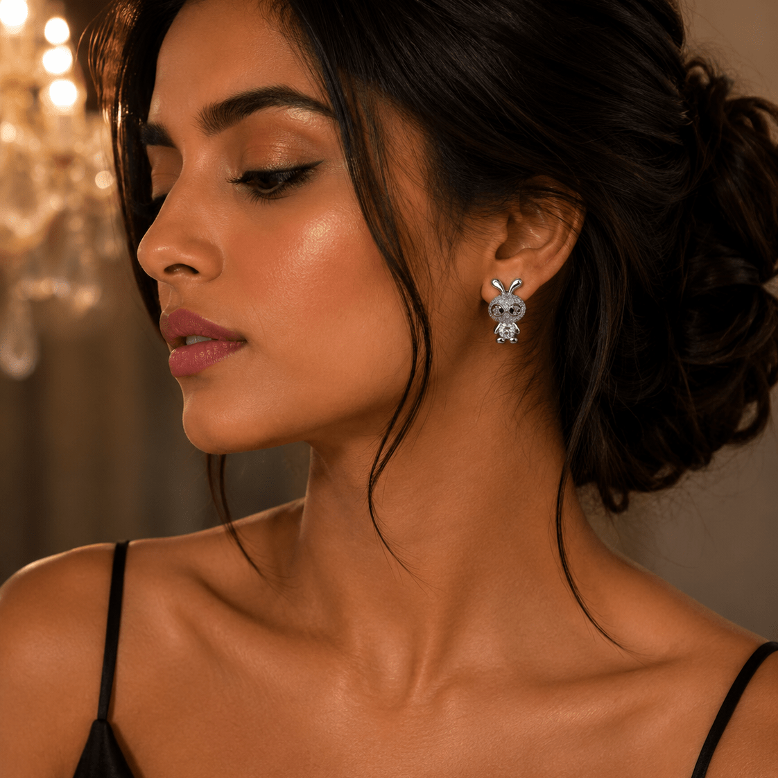 Bunny Bling Stud Earrings – Playful Crystal Sparkle - Vinni’s Jewelry